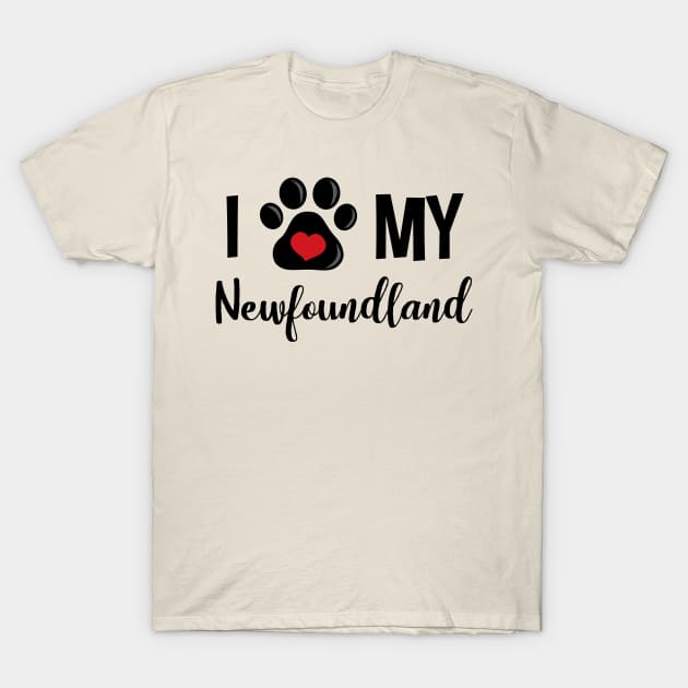 I Love My Newfoundland T-Shirt by InspiredQuotes